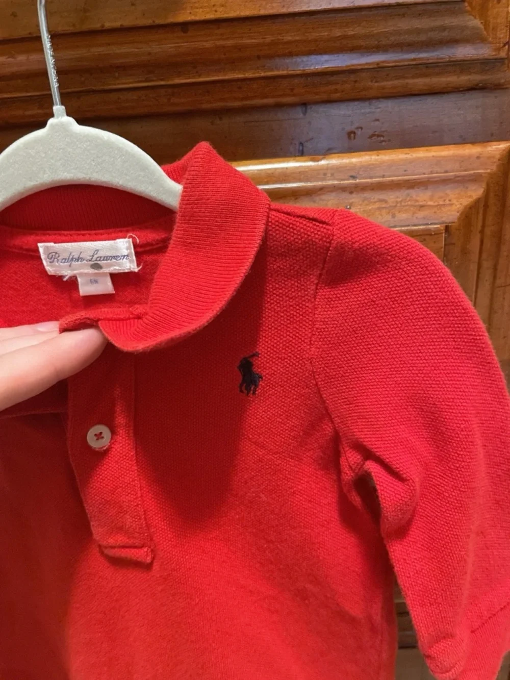 Ralph Lauren Bright Red Polo Footie One-Piece